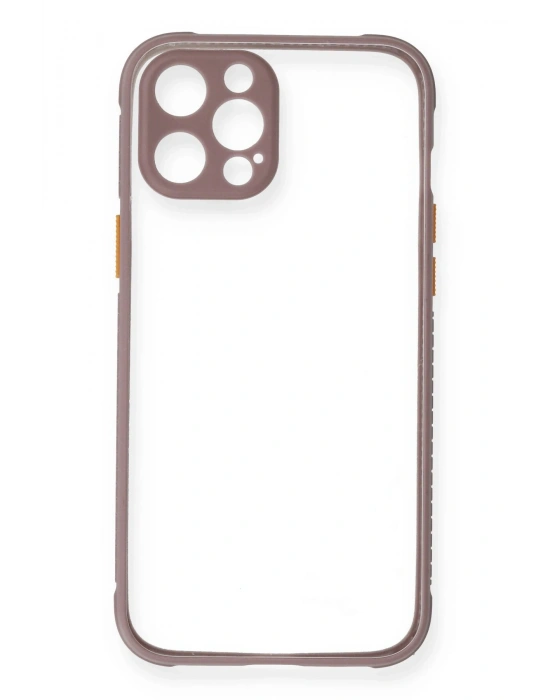 Newface iPhone 12 Pro Max Kılıf Miami Şeffaf Silikon - Açık Mor