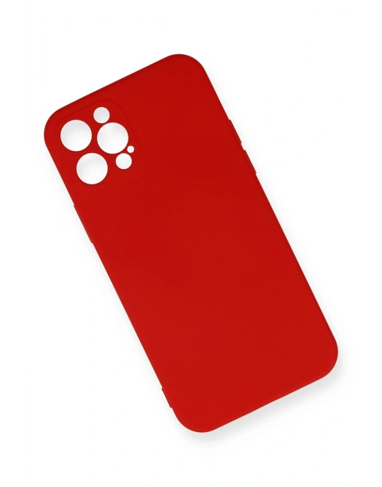 Newface iPhone 12 Pro Max Kılıf Nano içi Kadife Silikon - Kırmızı