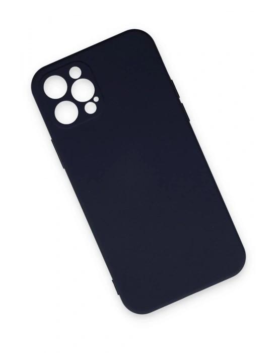 Newface iPhone 12 Pro Max Kılıf Nano içi Kadife Silikon - Lacivert