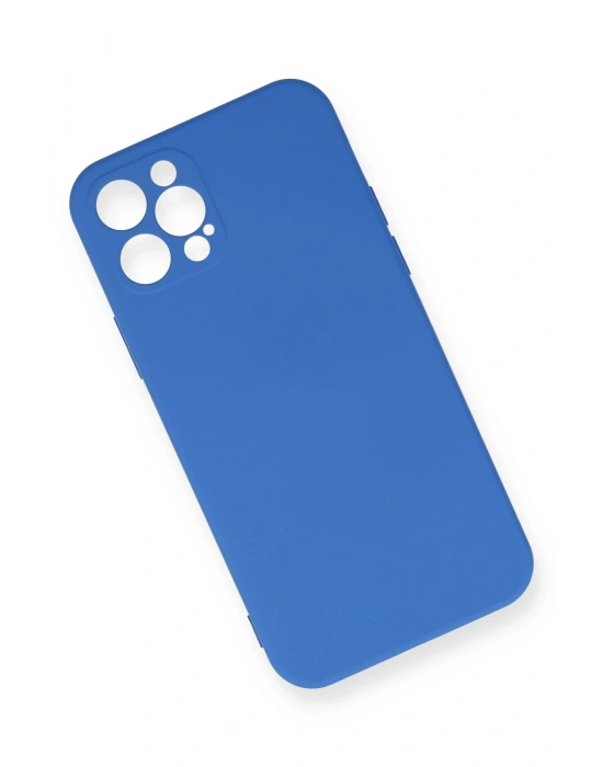 Newface iPhone 12 Pro Max Kılıf Nano içi Kadife Silikon - Mavi