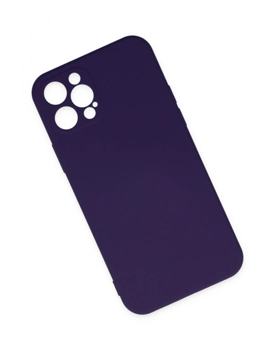 Newface iPhone 12 Pro Max Kılıf Nano içi Kadife Silikon - Mor