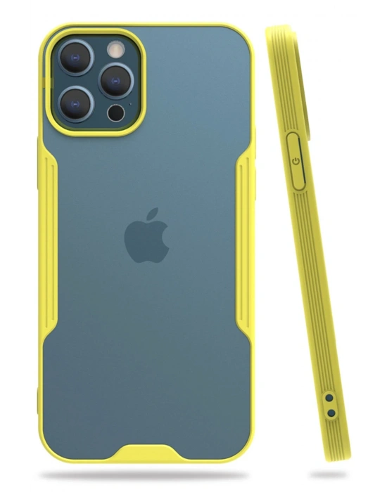 Newface iPhone 12 Pro Max Kılıf Platin Silikon - Sarı