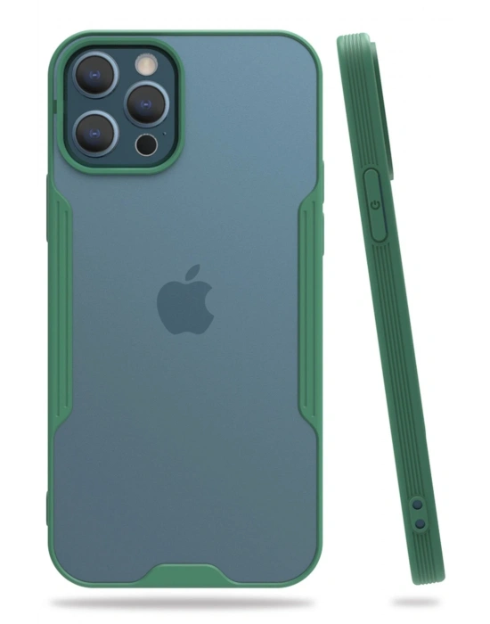 Newface iPhone 12 Pro Max Kılıf Platin Silikon - Yeşil