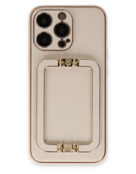 Newface iPhone 13 Pro Kılıf Coco Elit Kapak - Gold