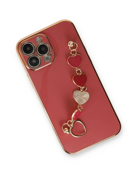 Newface iPhone 13 Pro Kılıf Esila Silikon - Kırmızı