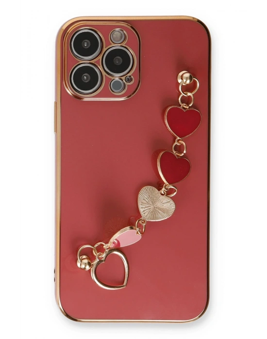 Newface iPhone 13 Pro Kılıf Esila Silikon - Kırmızı