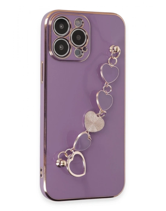 Newface iPhone 13 Pro Kılıf Esila Silikon - Mor