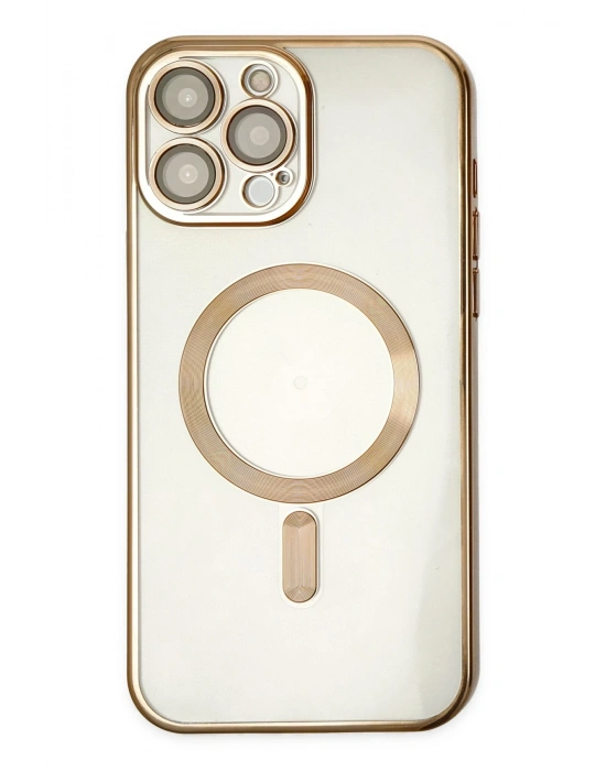 Newface iPhone 13 Pro Kılıf Kross Magneticsafe Kapak - Gold