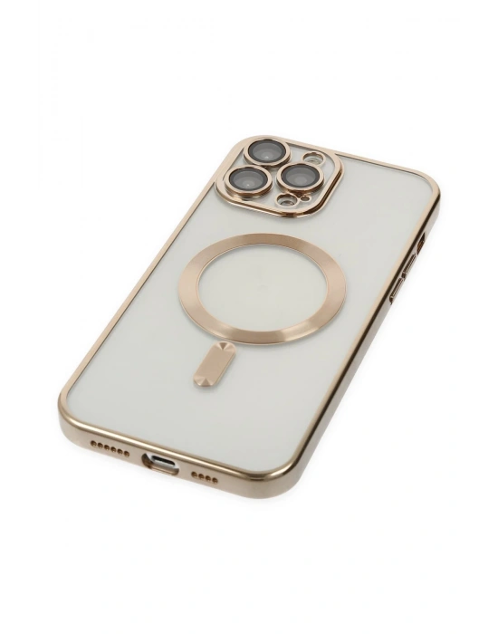 Newface iPhone 13 Pro Kılıf Kross Magneticsafe Kapak - Gold