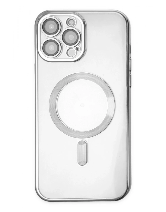 Newface iPhone 13 Pro Kılıf Kross Magneticsafe Kapak - Gümüş