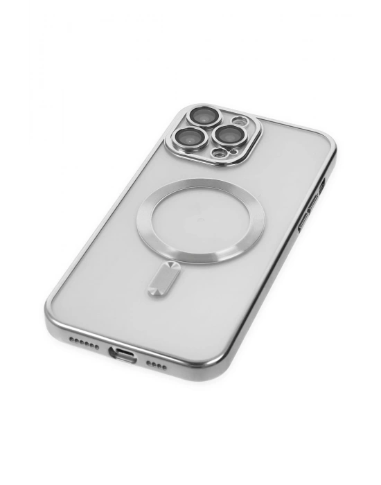 Newface iPhone 13 Pro Kılıf Kross Magneticsafe Kapak - Gümüş