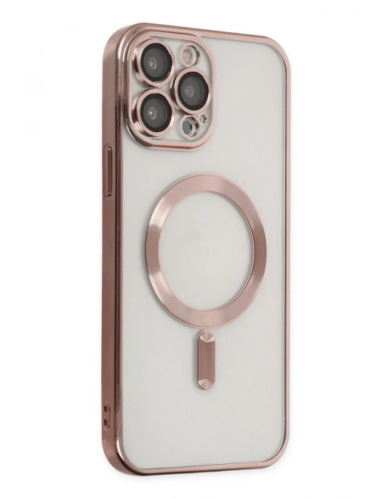 Newface iPhone 13 Pro Kılıf Kross Magneticsafe Kapak - Rose