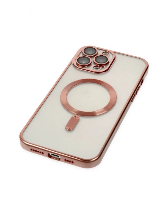 Newface iPhone 13 Pro Kılıf Kross Magneticsafe Kapak - Rose