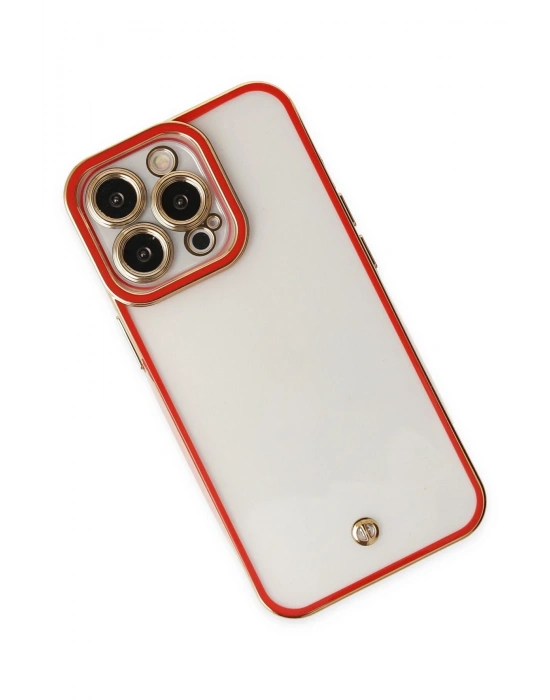 Newface iPhone 13 Pro Kılıf Liva Lens Silikon - Kırmızı