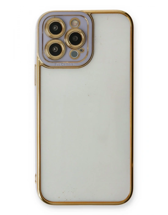 Newface iPhone 13 Pro Kılıf Liva Lens Silikon - Lila