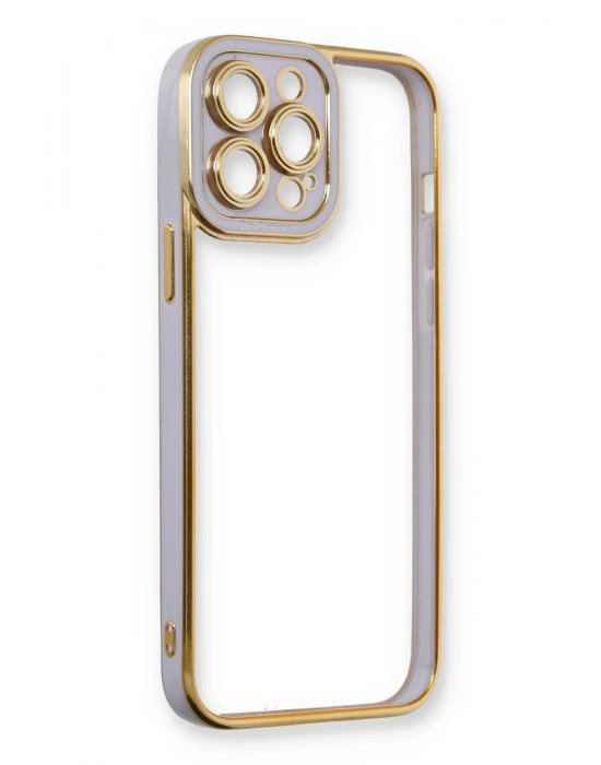 Newface iPhone 13 Pro Kılıf Liva Lens Silikon - Lila