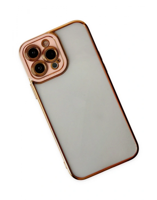 Newface iPhone 13 Pro Kılıf Liva Lens Silikon - Rose