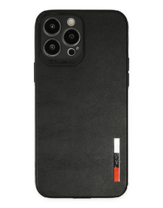 Newface iPhone 13 Pro Kılıf Loop Deri Silikon - Siyah