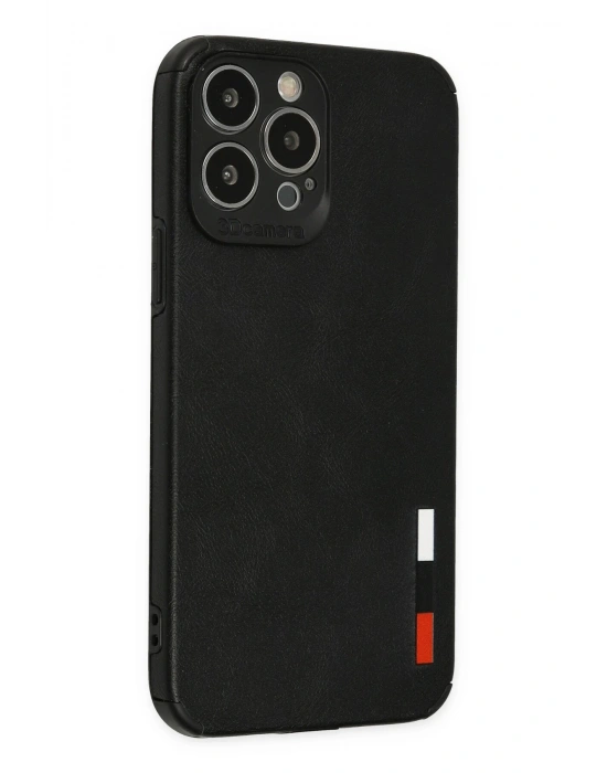 Newface iPhone 13 Pro Kılıf Loop Deri Silikon - Siyah