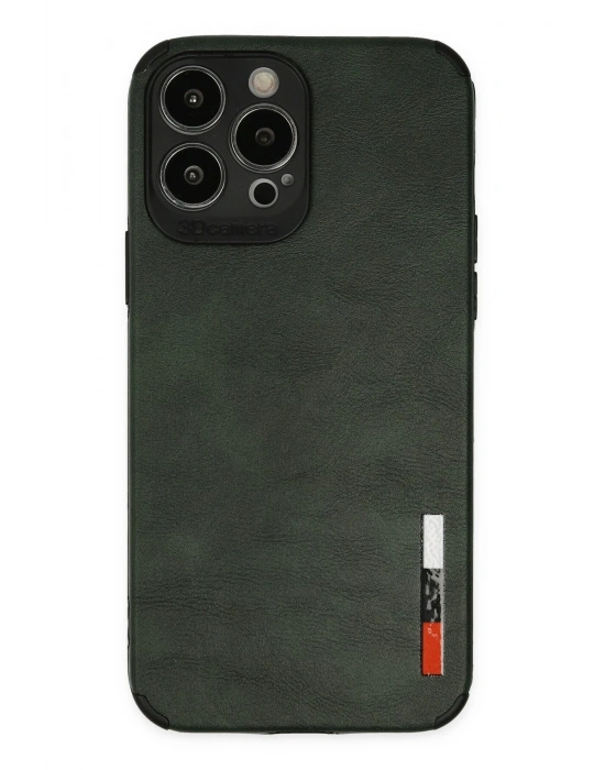 Newface iPhone 13 Pro Kılıf Loop Deri Silikon - Yeşil