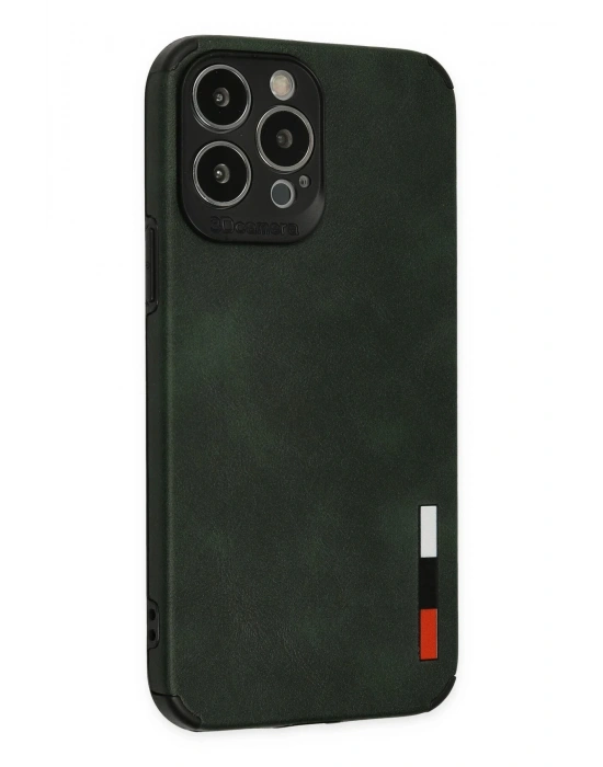 Newface iPhone 13 Pro Kılıf Loop Deri Silikon - Yeşil