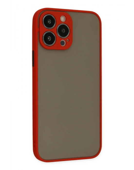 Newface iPhone 13 Pro Kılıf Montreal Silikon Kapak - Kırmızı