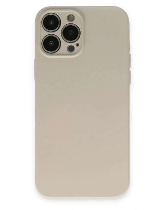 Newface iPhone 13 Pro Kılıf Nano içi Kadife Silikon - Bej