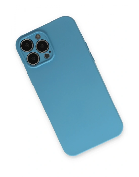 Newface iPhone 13 Pro Kılıf Nano içi Kadife Silikon - Mavi