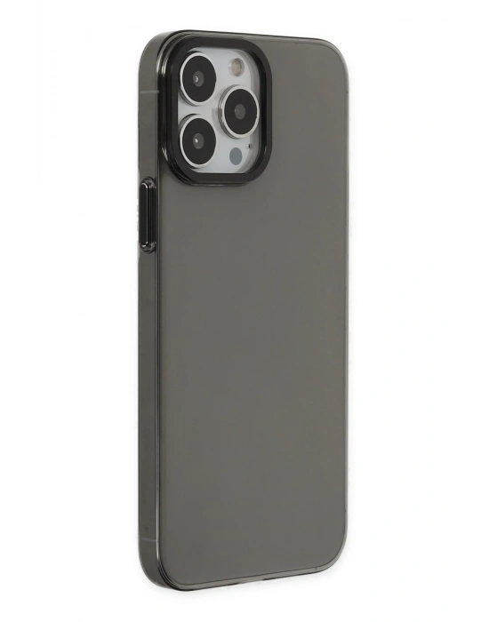 Newface iPhone 13 Pro Max Kılıf Anka PC Sert Metal Kapak - Siyah