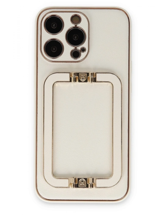 Newface iPhone 13 Pro Max Kılıf Coco Elit Kapak - Beyaz