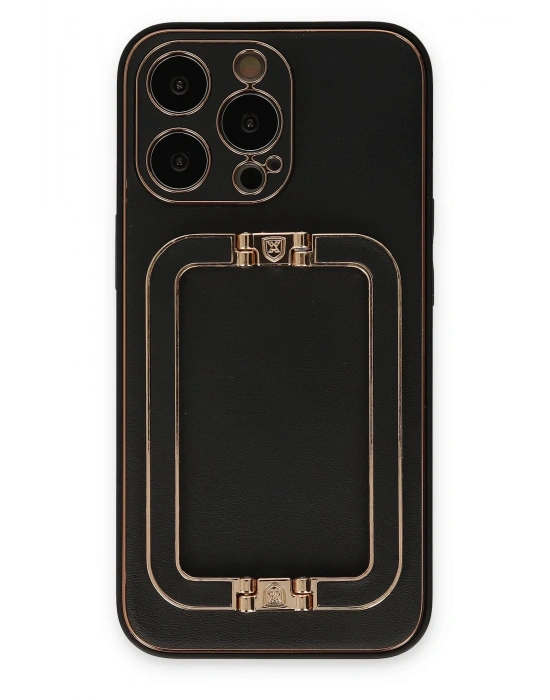 Newface iPhone 13 Pro Max Kılıf Coco Elit Kapak - Siyah