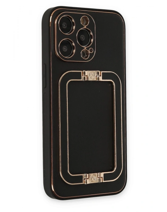 Newface iPhone 13 Pro Max Kılıf Coco Elit Kapak - Siyah