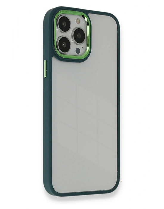 Newface iPhone 13 Pro Max Kılıf Dora Kapak - Haki Yeşil