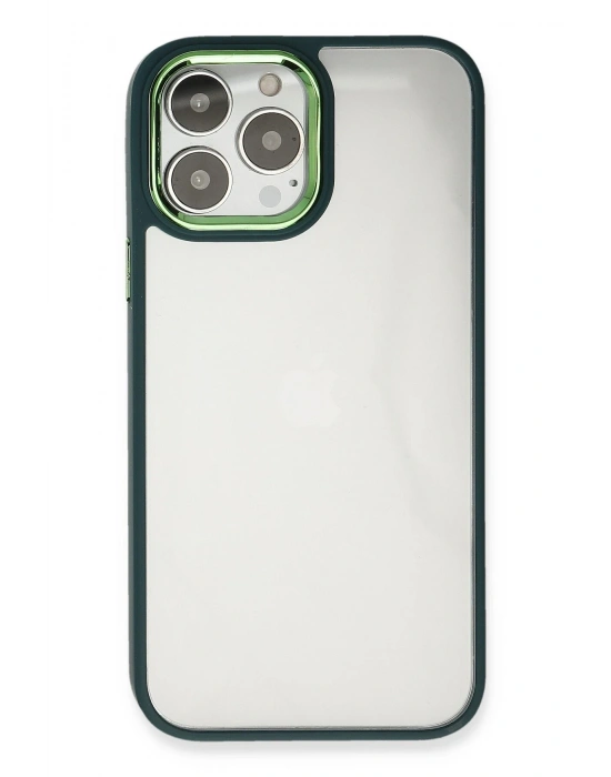 Newface iPhone 13 Pro Max Kılıf Dora Kapak - Haki Yeşil