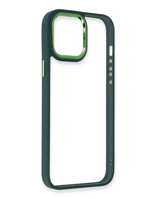 Newface iPhone 13 Pro Max Kılıf Dora Kapak - Haki Yeşil