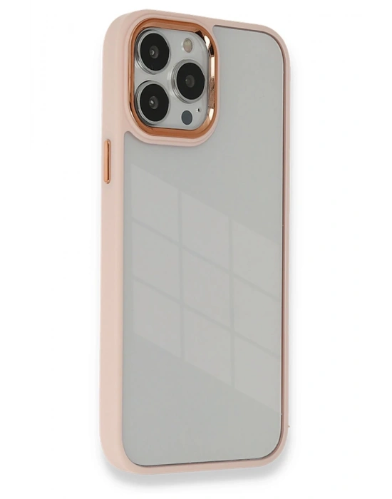 Newface iPhone 13 Pro Max Kılıf Dora Kapak - Pudra