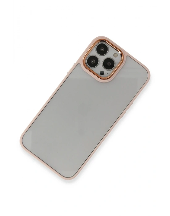 Newface iPhone 13 Pro Max Kılıf Dora Kapak - Pudra