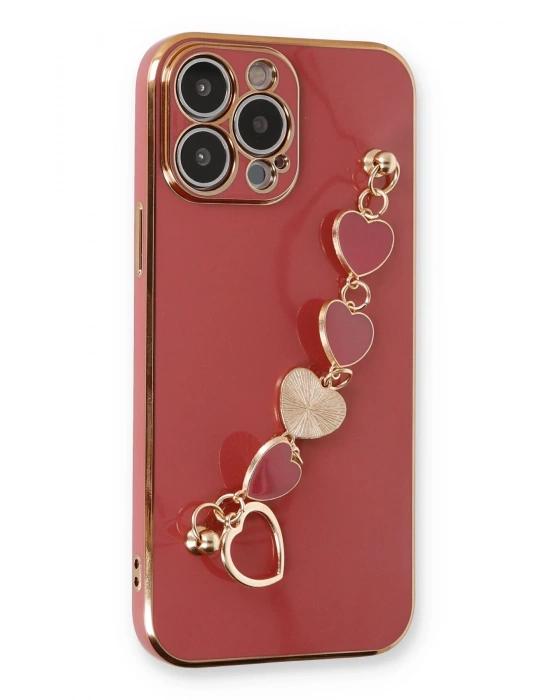 Newface iPhone 13 Pro Max Kılıf Esila Silikon - Kırmızı