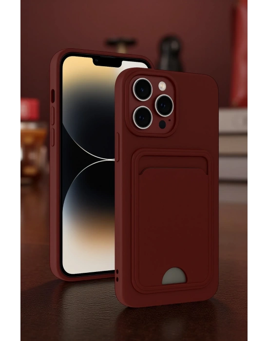 Newface iPhone 13 Pro Max Kılıf Kelvin Kartvizitli Silikon - Derin Mor