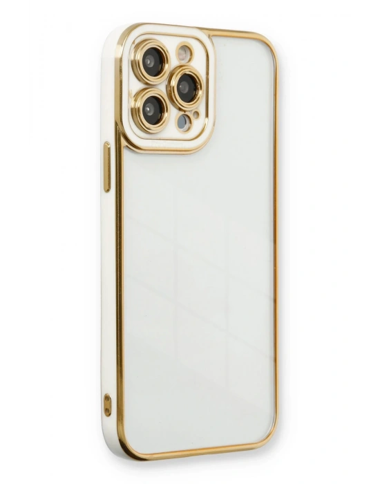 Newface iPhone 13 Pro Max Kılıf Liva Lens Silikon - Beyaz