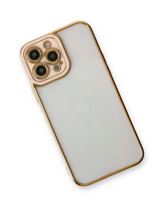 Newface iPhone 13 Pro Max Kılıf Liva Lens Silikon - Pudra