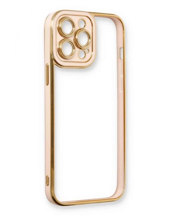 Newface iPhone 13 Pro Max Kılıf Liva Lens Silikon - Pudra