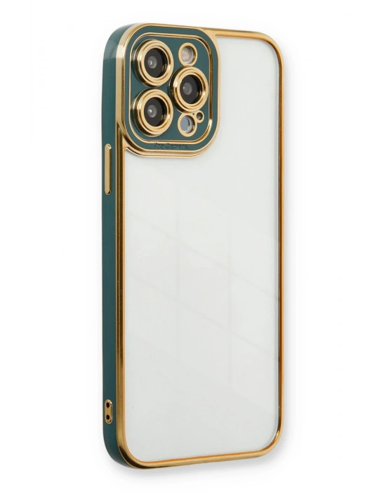 Newface iPhone 13 Pro Max Kılıf Liva Lens Silikon - Yeşil