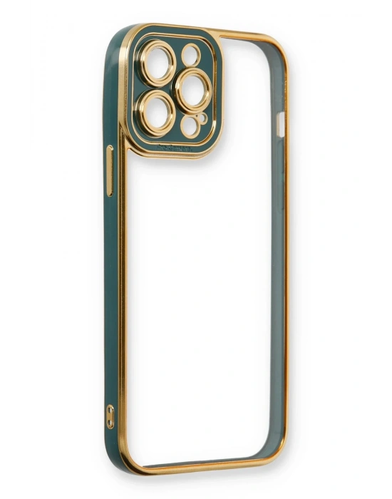 Newface iPhone 13 Pro Max Kılıf Liva Lens Silikon - Yeşil