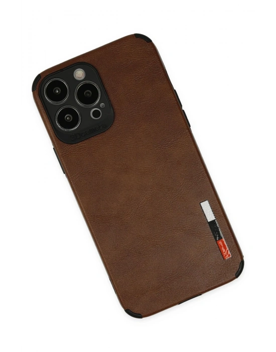 Newface iPhone 13 Pro Max Kılıf Loop Deri Silikon - Kahverengi