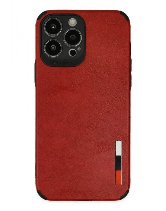 Newface iPhone 13 Pro Max Kılıf Loop Deri Silikon - Kırmızı