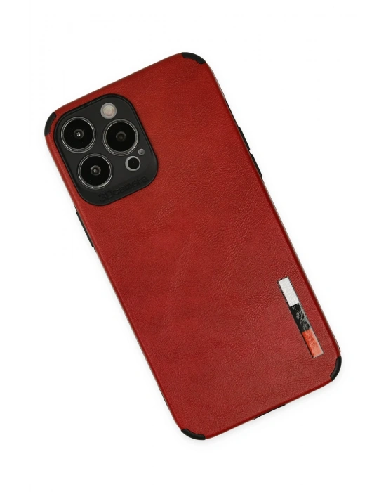 Newface iPhone 13 Pro Max Kılıf Loop Deri Silikon - Kırmızı