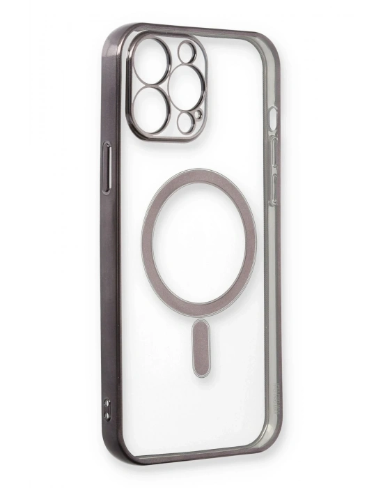 Newface iPhone 13 Pro Max Kılıf Magneticsafe Lazer Silikon - Siyah