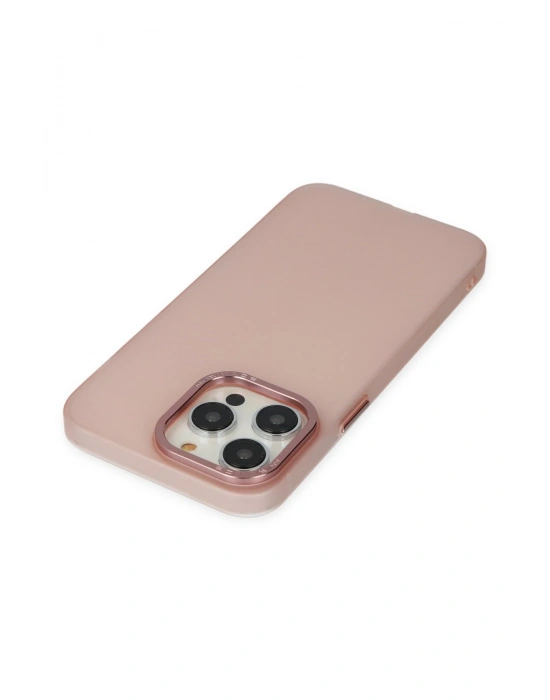 Newface iPhone 13 Pro Max Kılıf Modos Metal Kapak - Pembe