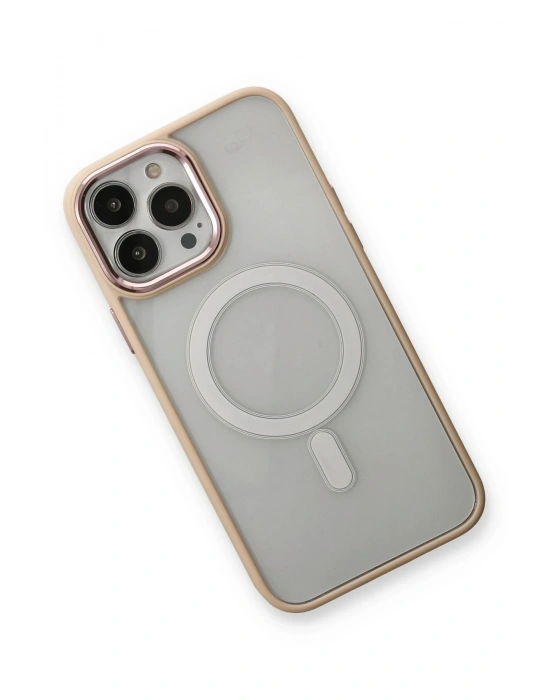 Newface iPhone 13 Pro Max Kılıf Room Magneticsafe Silikon - Pudra
